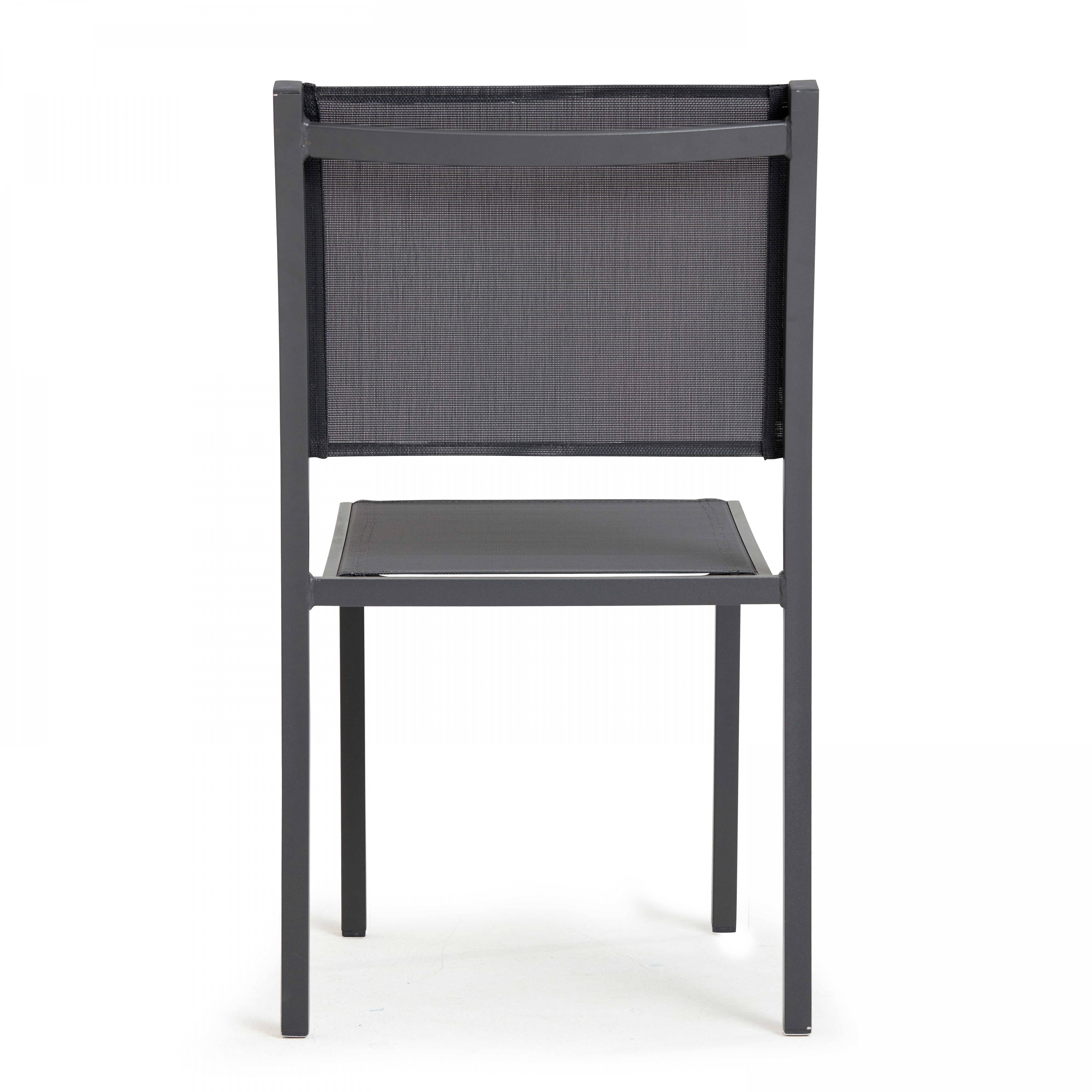 Oviala - Chaise de jardin aluminium et textilène gris Nice - Oviala - Imagen 6