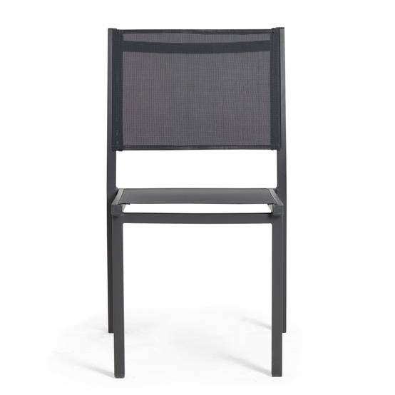 Oviala - Chaise de jardin aluminium et textilène gris Nice - Oviala - Imagen 5