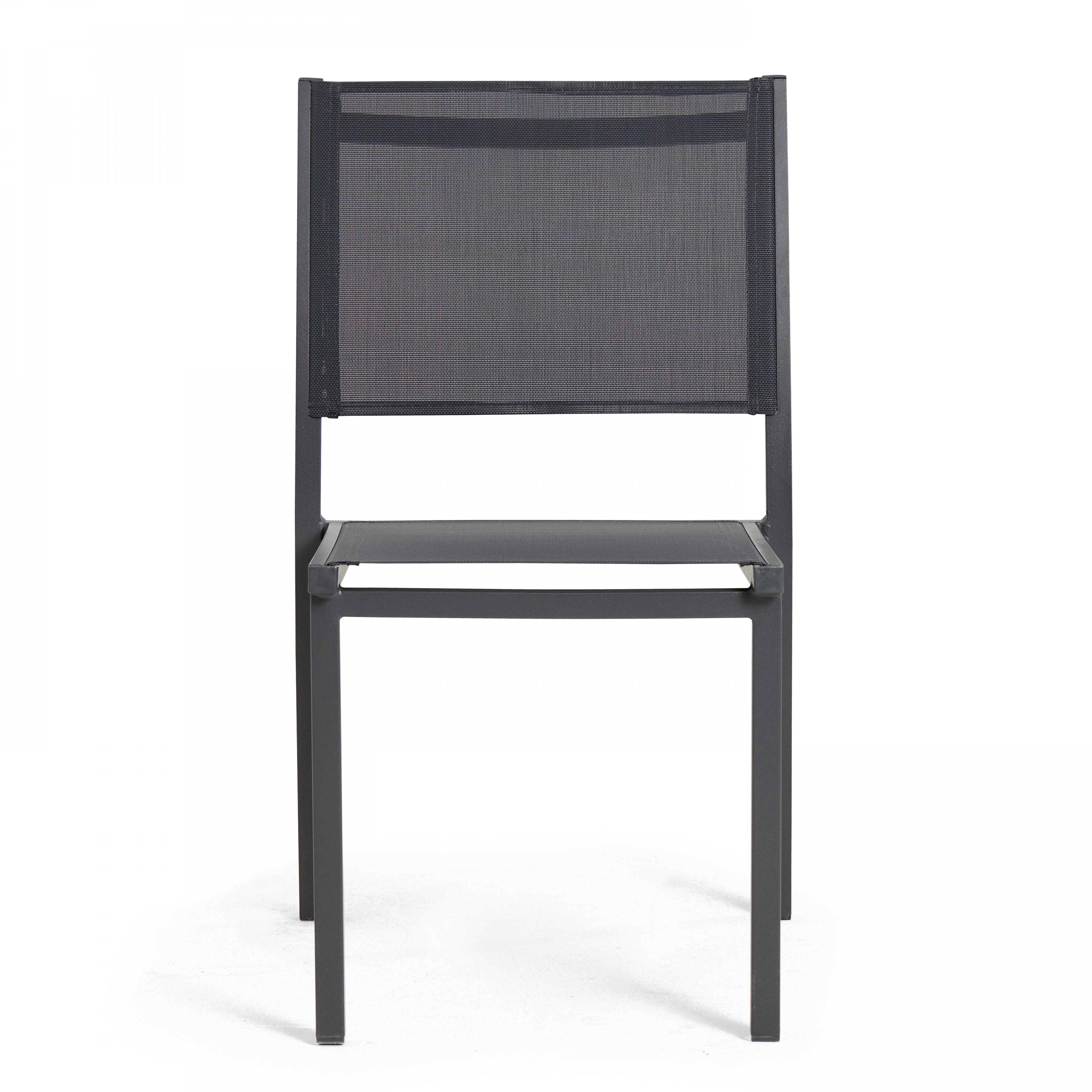 Oviala - Chaise de jardin aluminium et textilène gris Nice - Oviala - Imagen 5