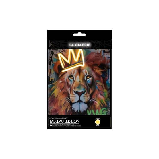 The Home Deco Factory - Tableau LED "Lion" 30x40cm Multicolore - Image 4