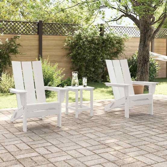 Chaise de jardin Polyéthylène Blanc 80.5 x 74.5 x 92 cm, Poids :34.04kg - PANGIVO - Image 3