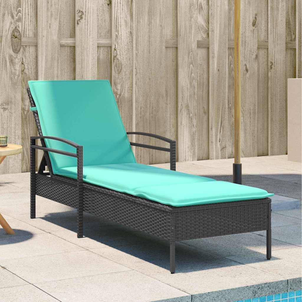 PANGIVO - Transat polyrotin noir avec coussin 63 x 200 x 81 cm - PANGIVO - Image 3