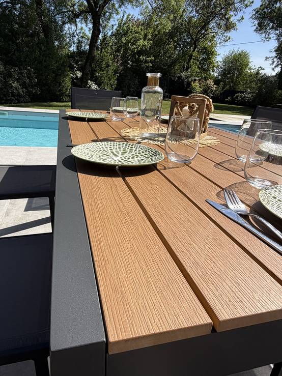Dcb Garden - Ensemble repas de jardin 6 places en alu - Gris anthracite - TONGA - Image 7