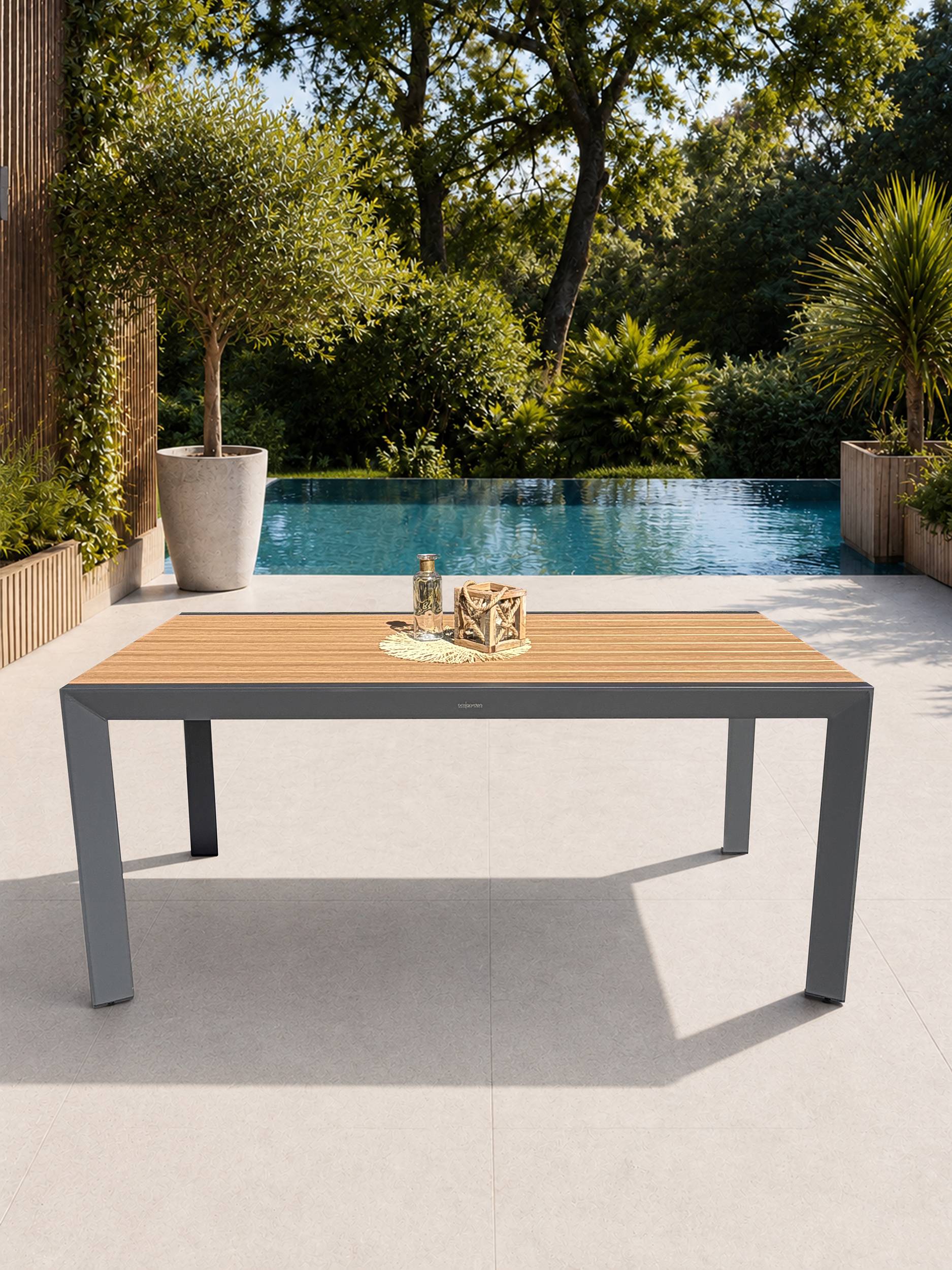Dcb Garden - Ensemble repas de jardin 6 places en alu - Gris anthracite - TONGA - Image 8