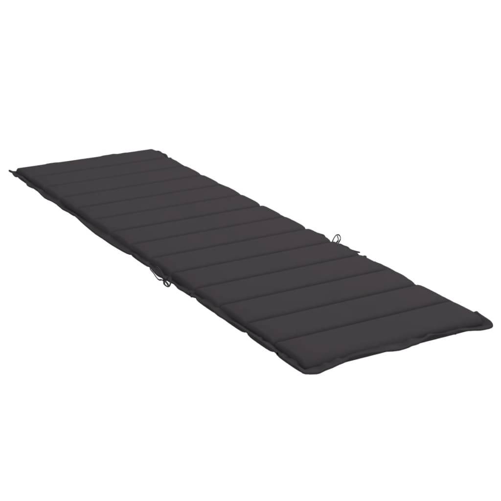 PANGIVO - Coussin de chaise longue tissu oxford noir 200 x 60 x 3 cm - PANGIVO - Image 4