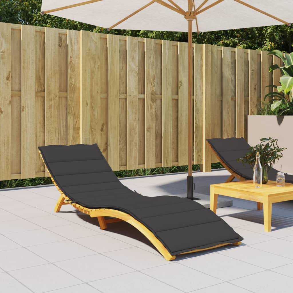 PANGIVO - Coussin de chaise longue tissu oxford noir 200 x 60 x 3 cm - PANGIVO - Image 1