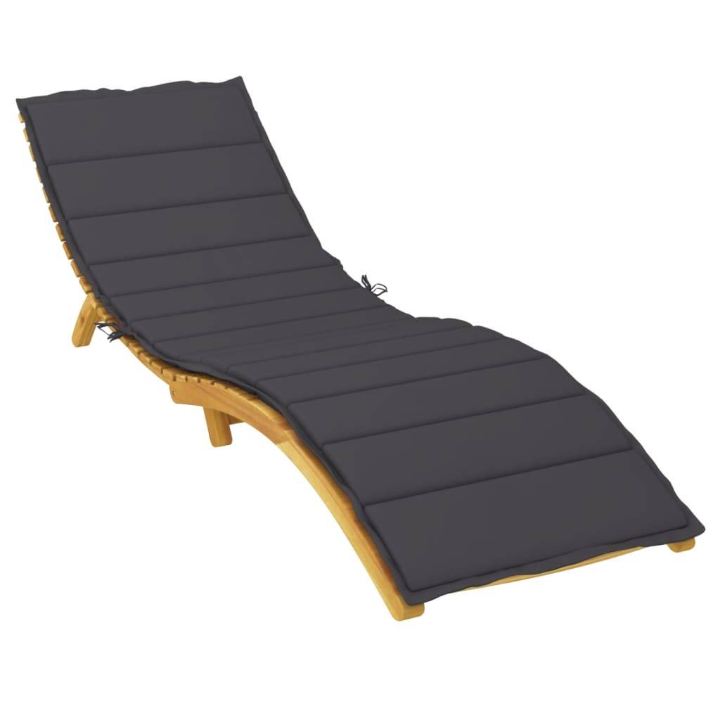 PANGIVO - Coussin de chaise longue tissu oxford noir 200 x 60 x 3 cm - PANGIVO - Image 3