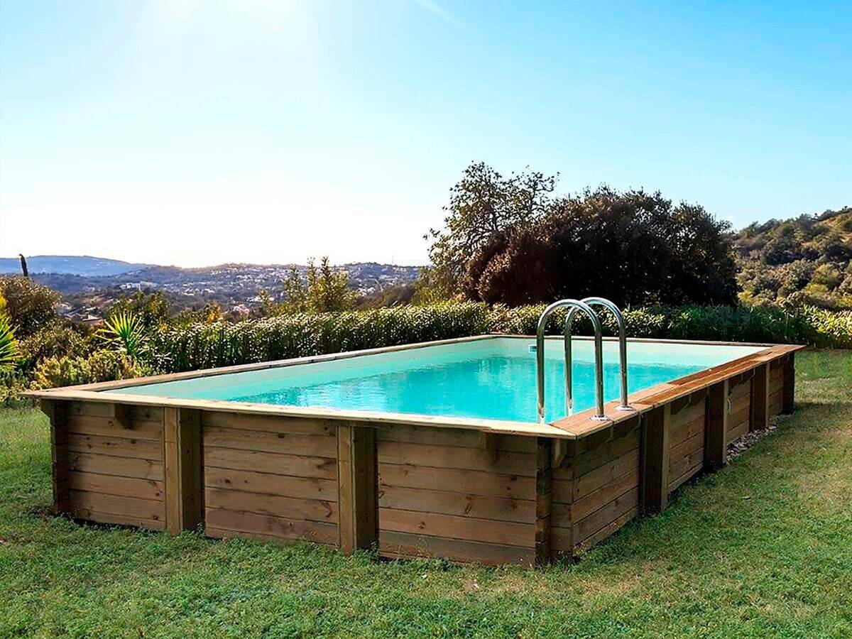 Piscine Bois En Kit Rectangle " Tampa 145 " - 7.20 X 4.20 X 1.44 +  Pompe à Chaleur 6 Kw/h Inverter "powerline By Hayward" - Noir -habitat Et Jardin - Imagen 3