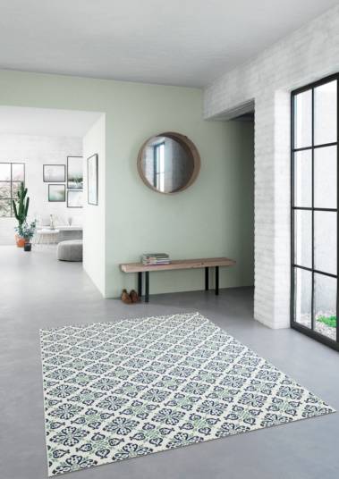 Decoweb - Tapis d'extérieur et intérieur - Louisette - Bleu et vert - 120 x 170 cm - Decoweb - Imagen 3