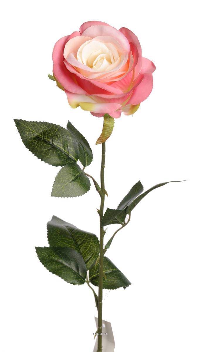 Artificielles - Rose Nina artificielle Rose Beauty H70cm Tête superbe 9 cm 3 feuilles - couleur: Rose calme
