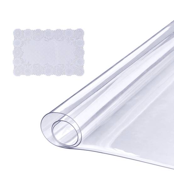 VEVOR Nappe Rectangle Transparente Protection de Table en PVC 92,5x45,7x1,5 mm - Image 1