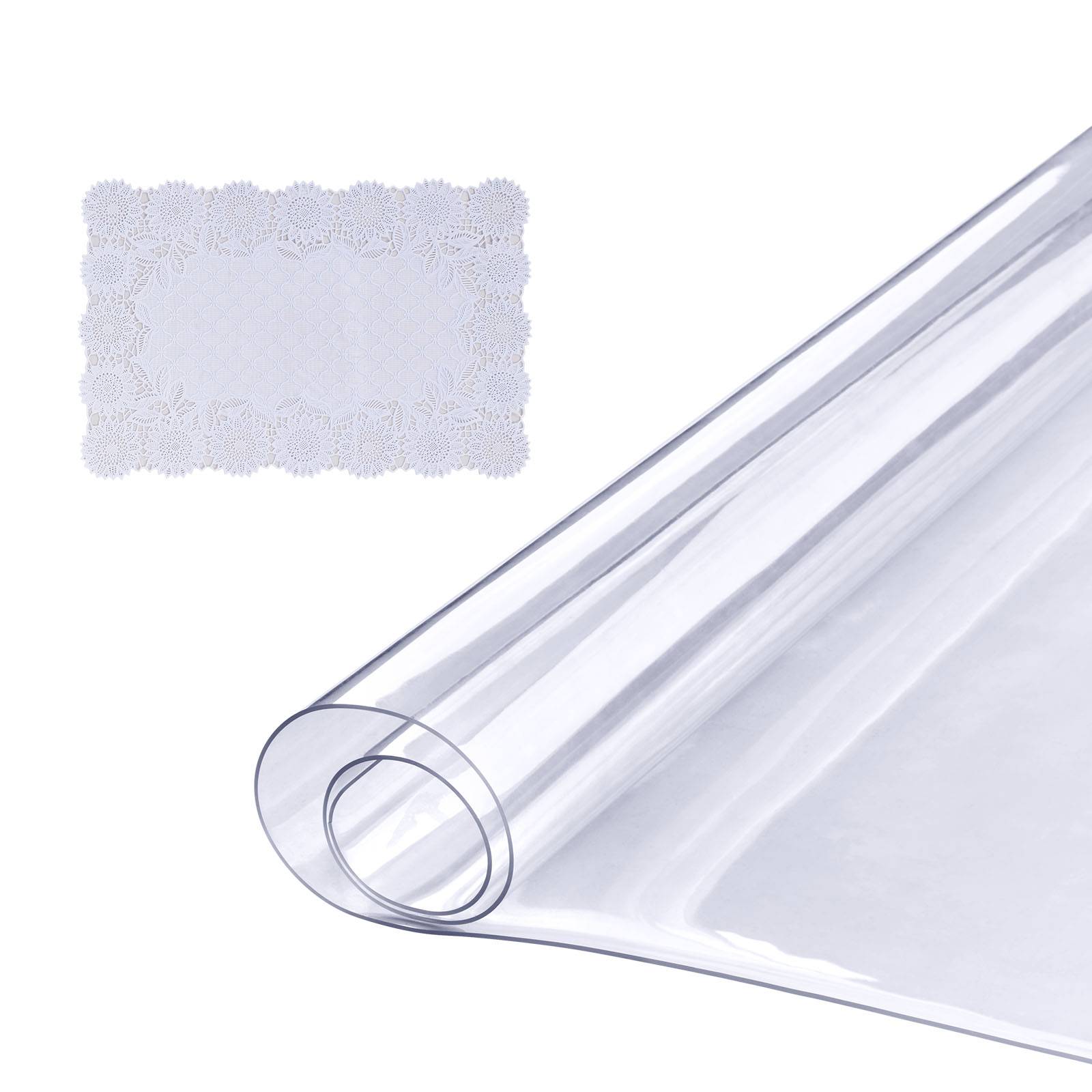 VEVOR Nappe Rectangle Transparente Protection de Table en PVC 92,5x45,7x1,5 mm - Image 1