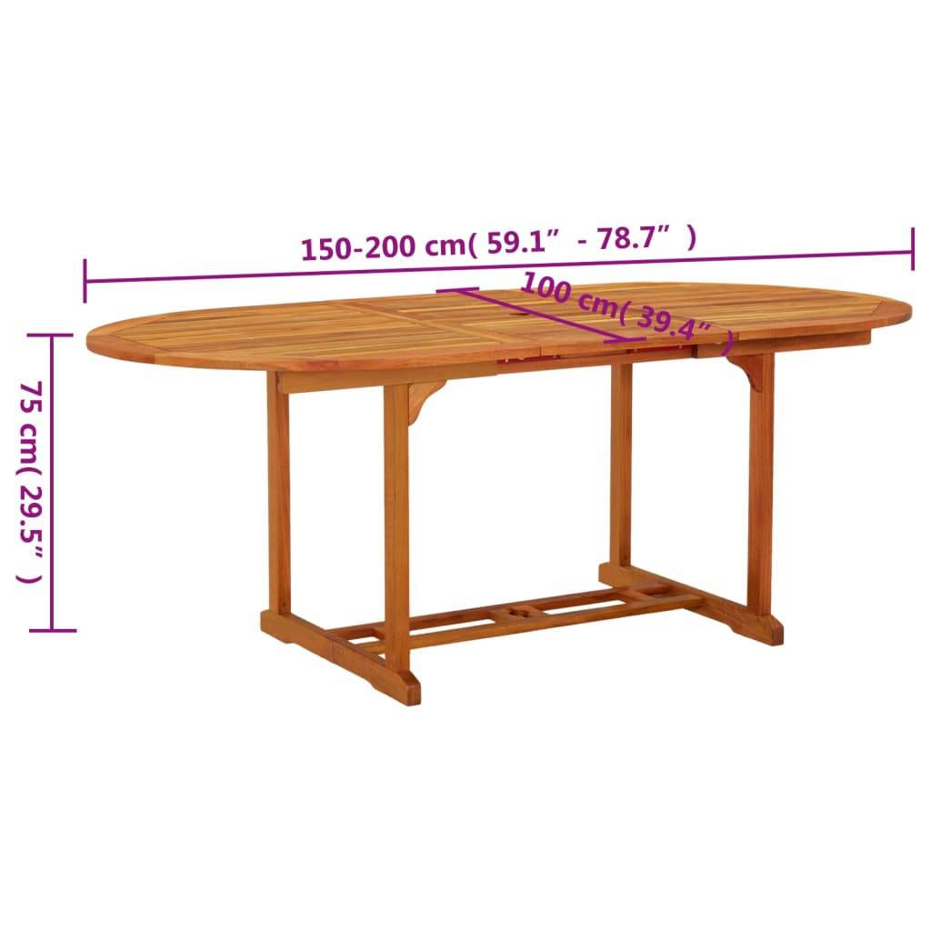 ComfortXL - Table de Jardin Extensible 150 à 200cm en Bois d'Eucalyptus Massif avec Trou de Parasol – ComfortXL Outdoor Living - Image 10