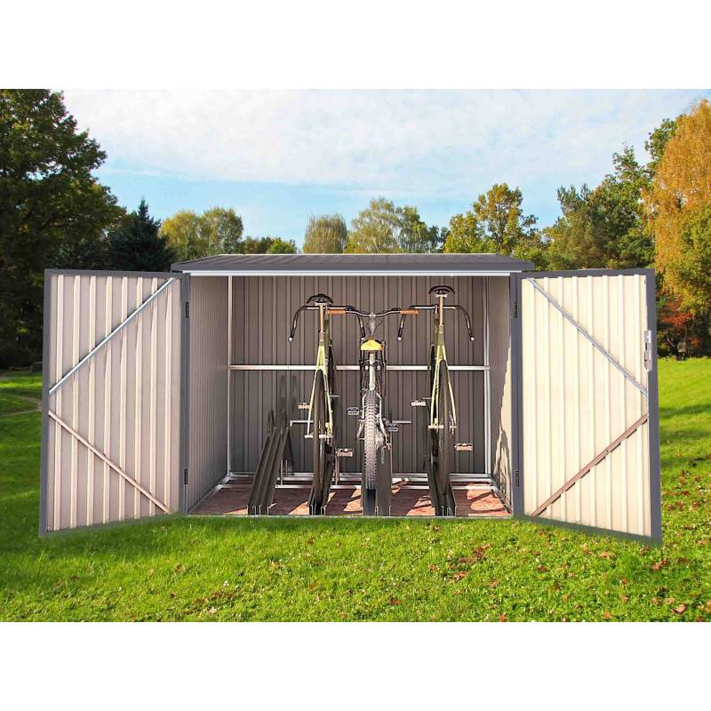 Habitat Et Jardin - Abri Jardin Métal 4 Vélos - 4,02m² - 203 X 198 X 157/142 Cm - Gris -habitat Et Jardin - Imagen 6