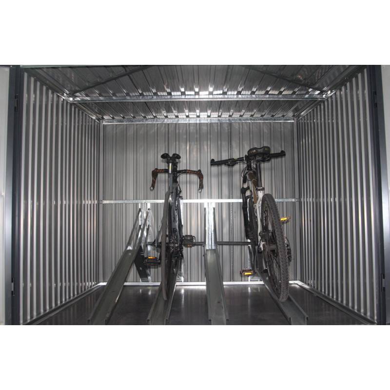 Habitat Et Jardin - Abri Jardin Métal 4 Vélos - 4,02m² - 203 X 198 X 157/142 Cm - Gris -habitat Et Jardin - Imagen 4