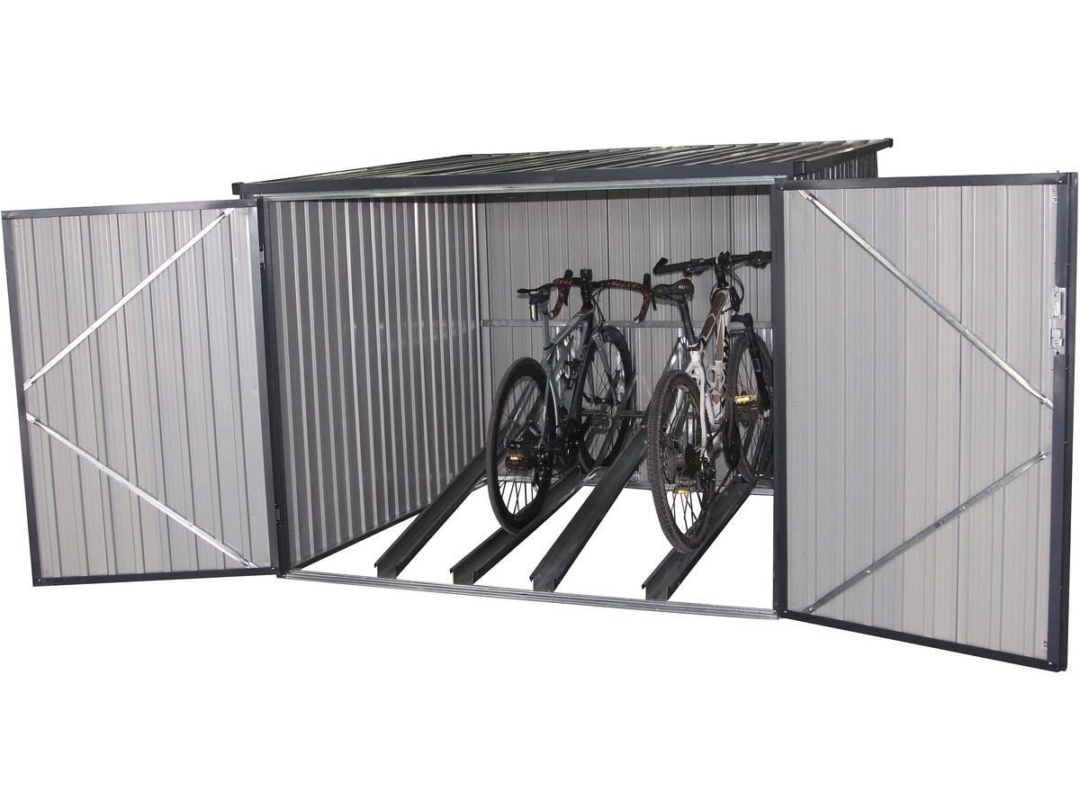 Habitat Et Jardin - Abri Jardin Métal 4 Vélos - 4,02m² - 203 X 198 X 157/142 Cm - Gris -habitat Et Jardin - Imagen 3