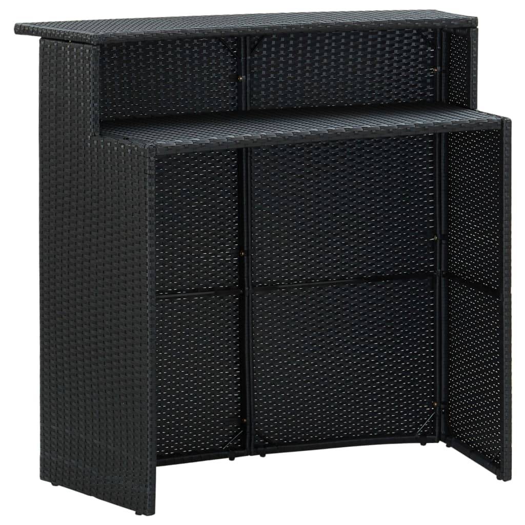 Helloshop26 - Ensemble de bar de jardin 3 pièces 120 x 55 x 110 cm noir - Imagen 4