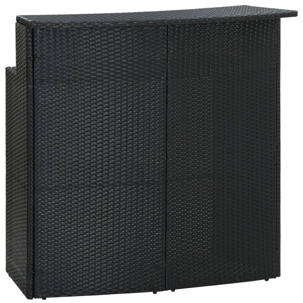 Helloshop26 - Ensemble de bar de jardin 3 pièces 120 x 55 x 110 cm noir - Imagen 5