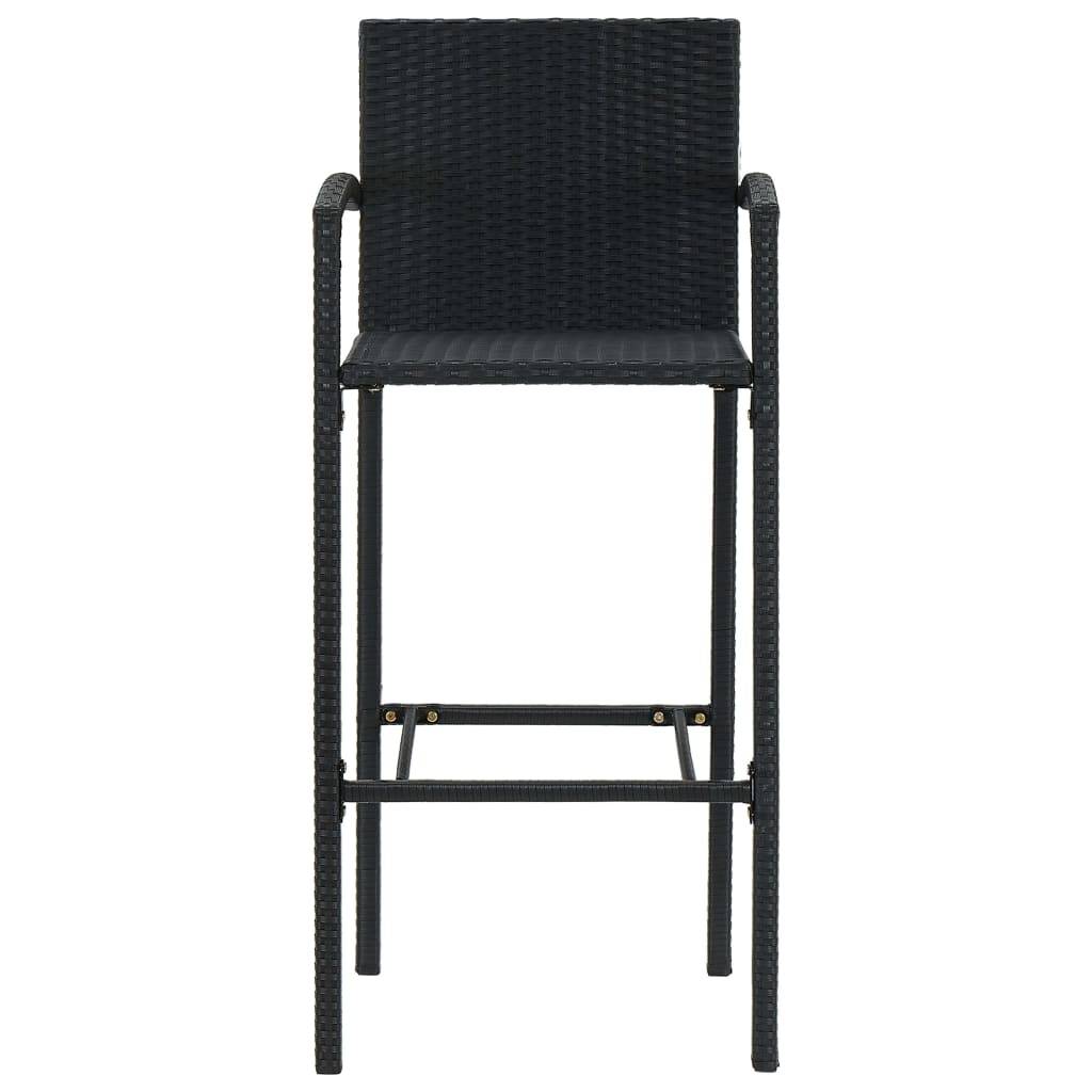 Helloshop26 - Ensemble de bar de jardin 3 pièces 120 x 55 x 110 cm noir - Imagen 3