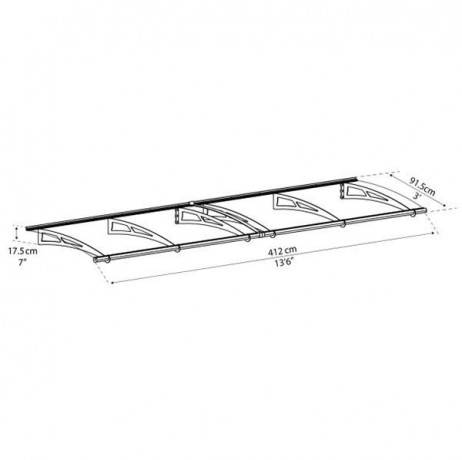 Canopia by Palram - Canopia Marquise de porte Aquila Gris 205.5 X 91.5 - Imagen 10