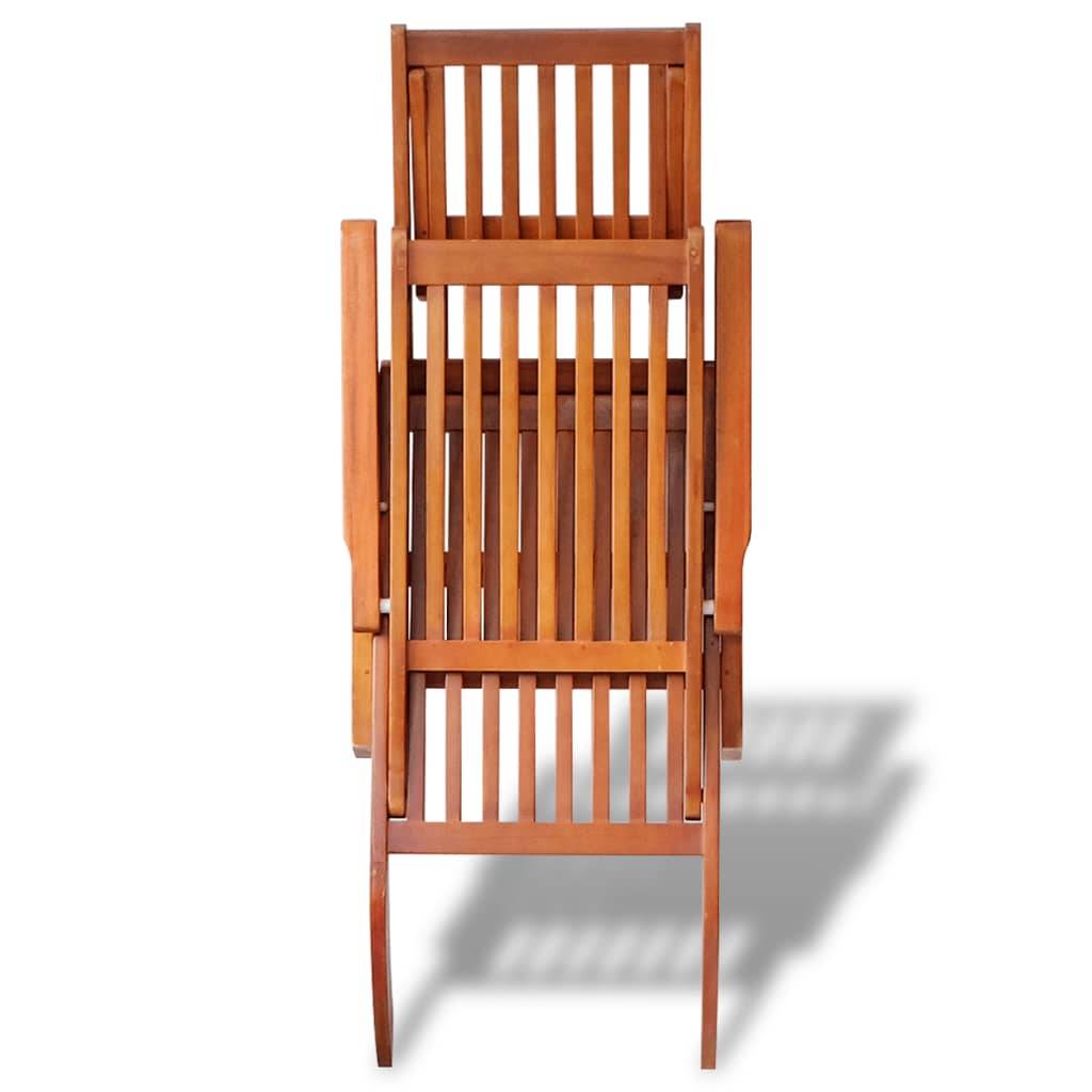 Helloshop26 - Transat chaise longue bain de soleil lit de jardin terrasse meuble d'extérieur avec repose-pied bois d'acacia solide - Imagen 4