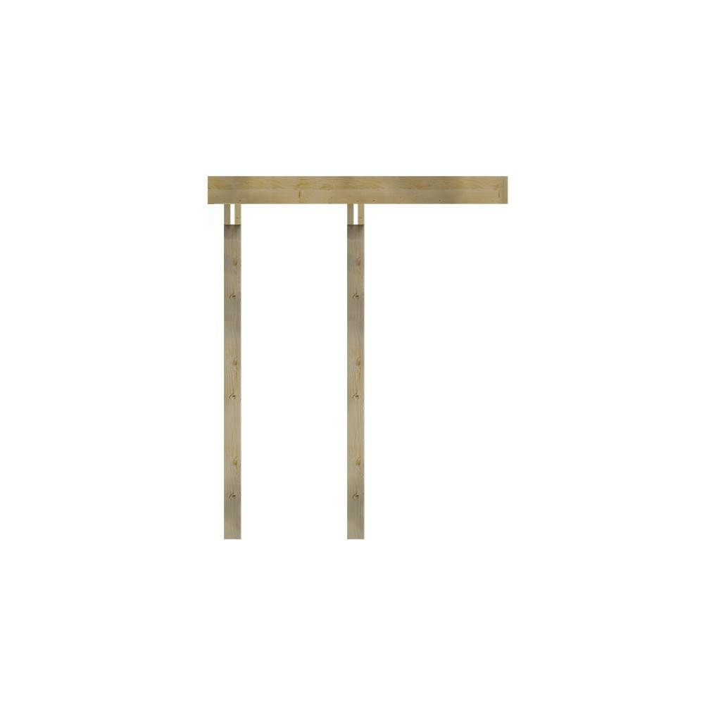 Structure Terrasse Bois Pilotis Adossee en Kit - 2,1x4,20m - Solives + Poteaux - Epicéa - Image 3