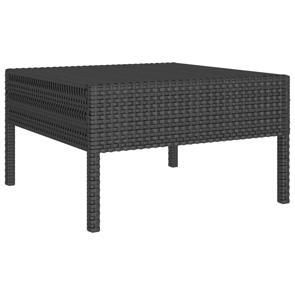 Helloshop26 - Salon de jardin meuble d'extérieur ensemble de mobilier 8 pièces avec coussins résine tressée noir - Imagen 2
