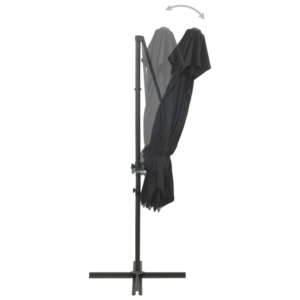 Helloshop26 - Parasol déporté à double toit 250 x 250 cm anthracite - Imagen 5