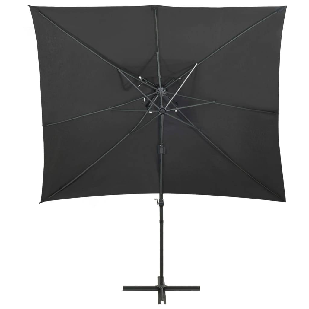 Helloshop26 - Parasol déporté à double toit 250 x 250 cm anthracite - Imagen 2