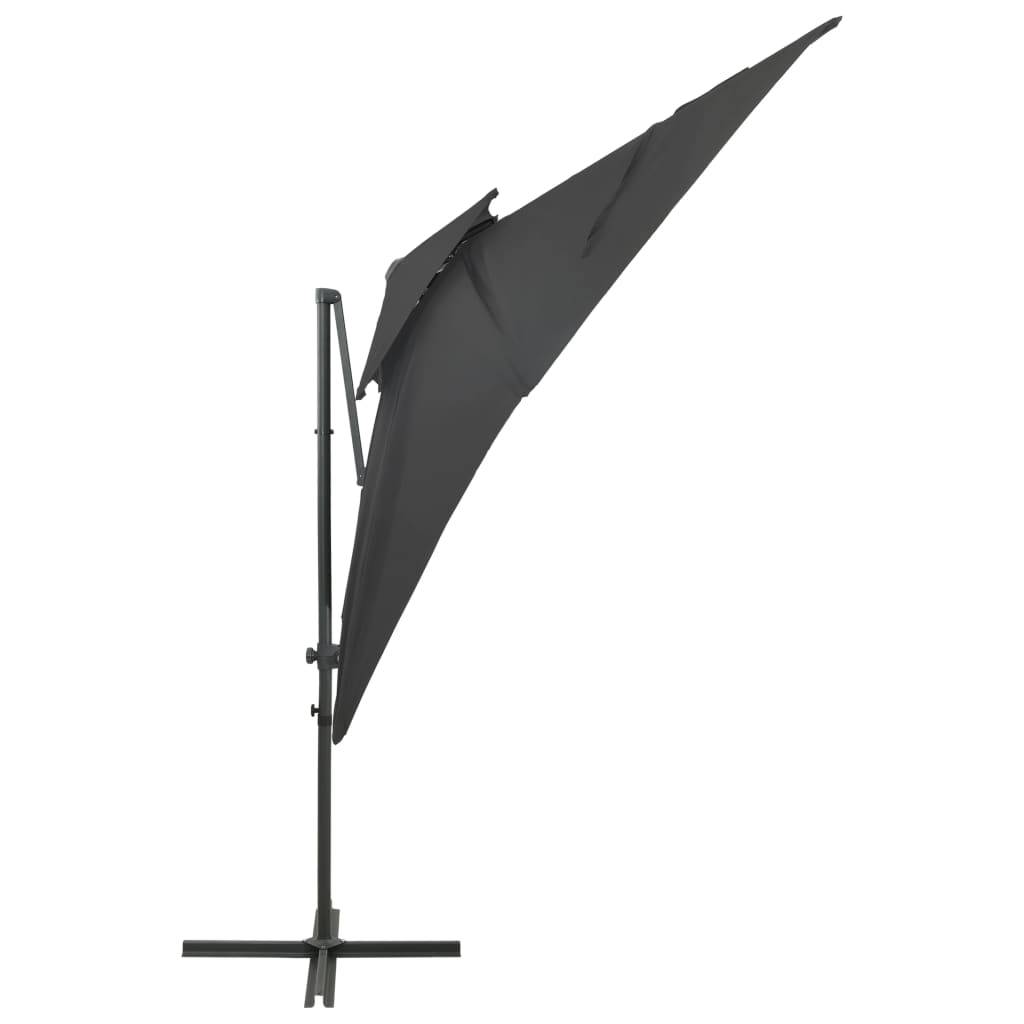Helloshop26 - Parasol déporté à double toit 250 x 250 cm anthracite - Imagen 3