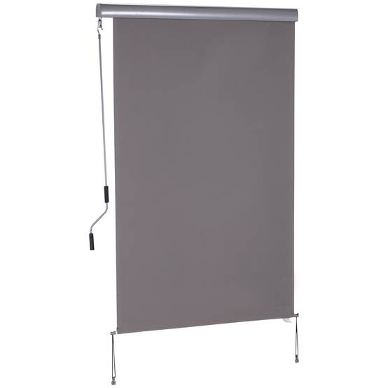 ComfortXL - Store vertical extérieur aluminium polyester gris 200 x 120 cm balcon terrasse protection solaire anti-UV - Image 2