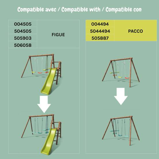 Soulet - Pack Cocoon SOULET 3 accessoires pour portique H195 cm 2 balançoires et 1 face à face - Image 5