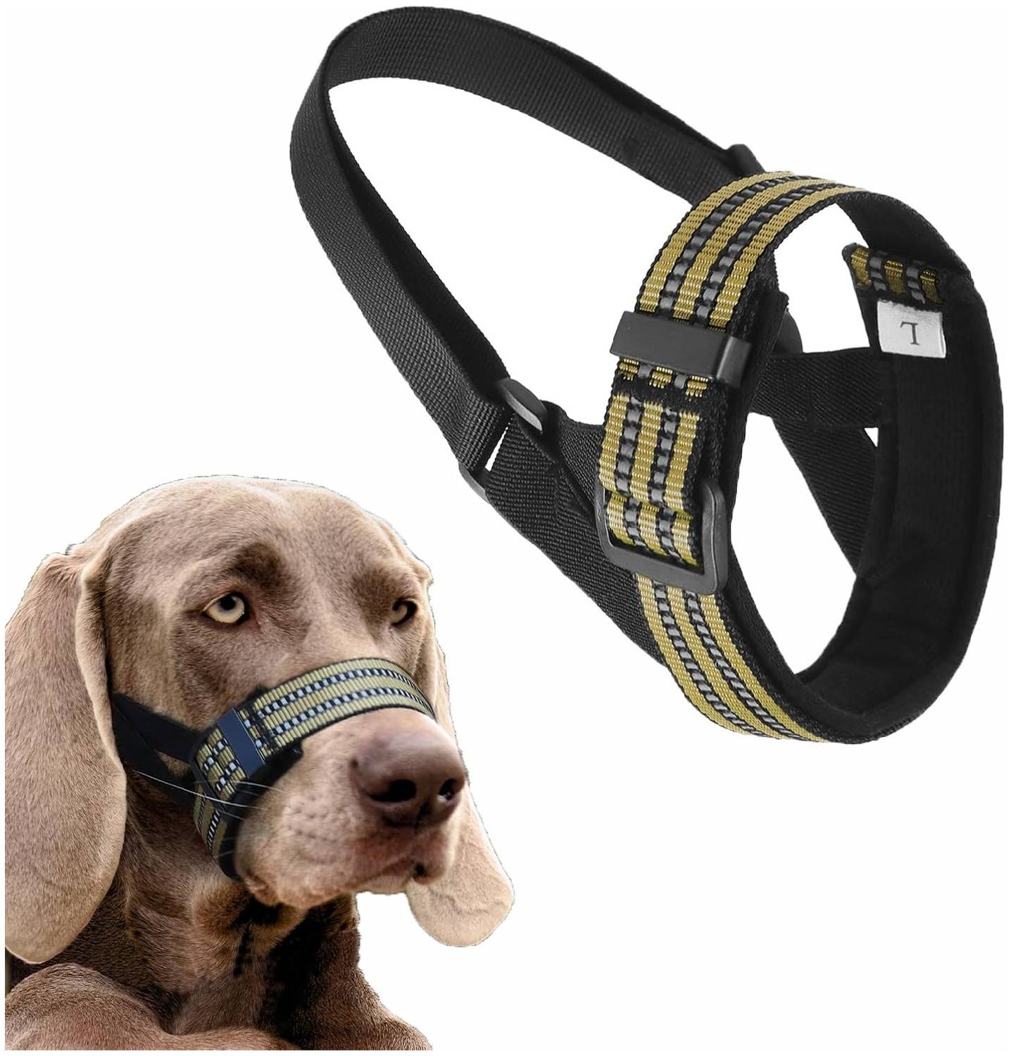 Lytech - Muselière confortable pour chien kaki taille M ajustable - Lytech