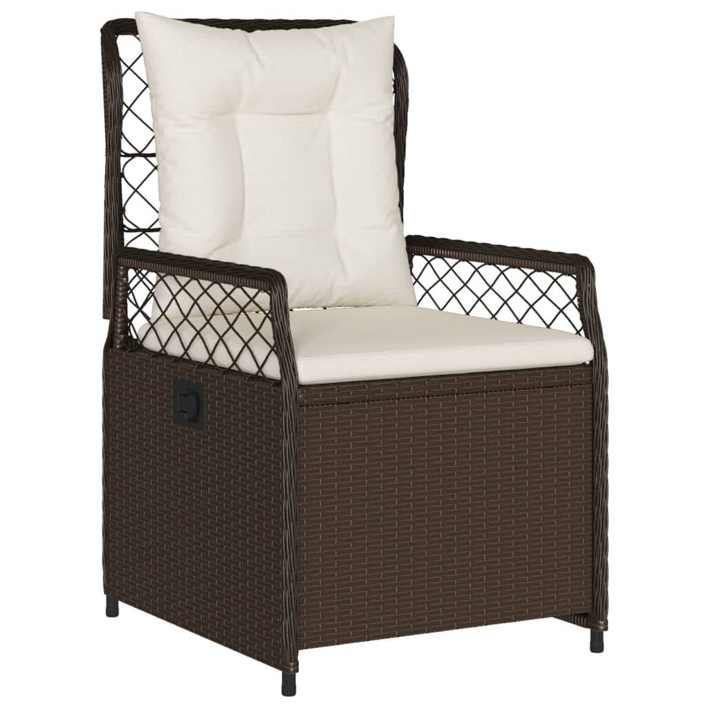 Salon de Jardin 4 Personnes Résine Tressée Marron, 4 Fauteuils Inclinables Confort – ComfortXL Outdoor Living - Image 3