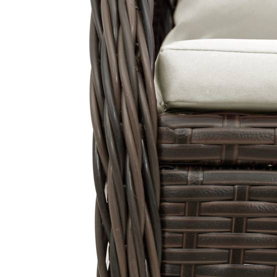 Salon de Jardin 4 Personnes Résine Tressée Marron, 4 Fauteuils Inclinables Confort – ComfortXL Outdoor Living - Image 6
