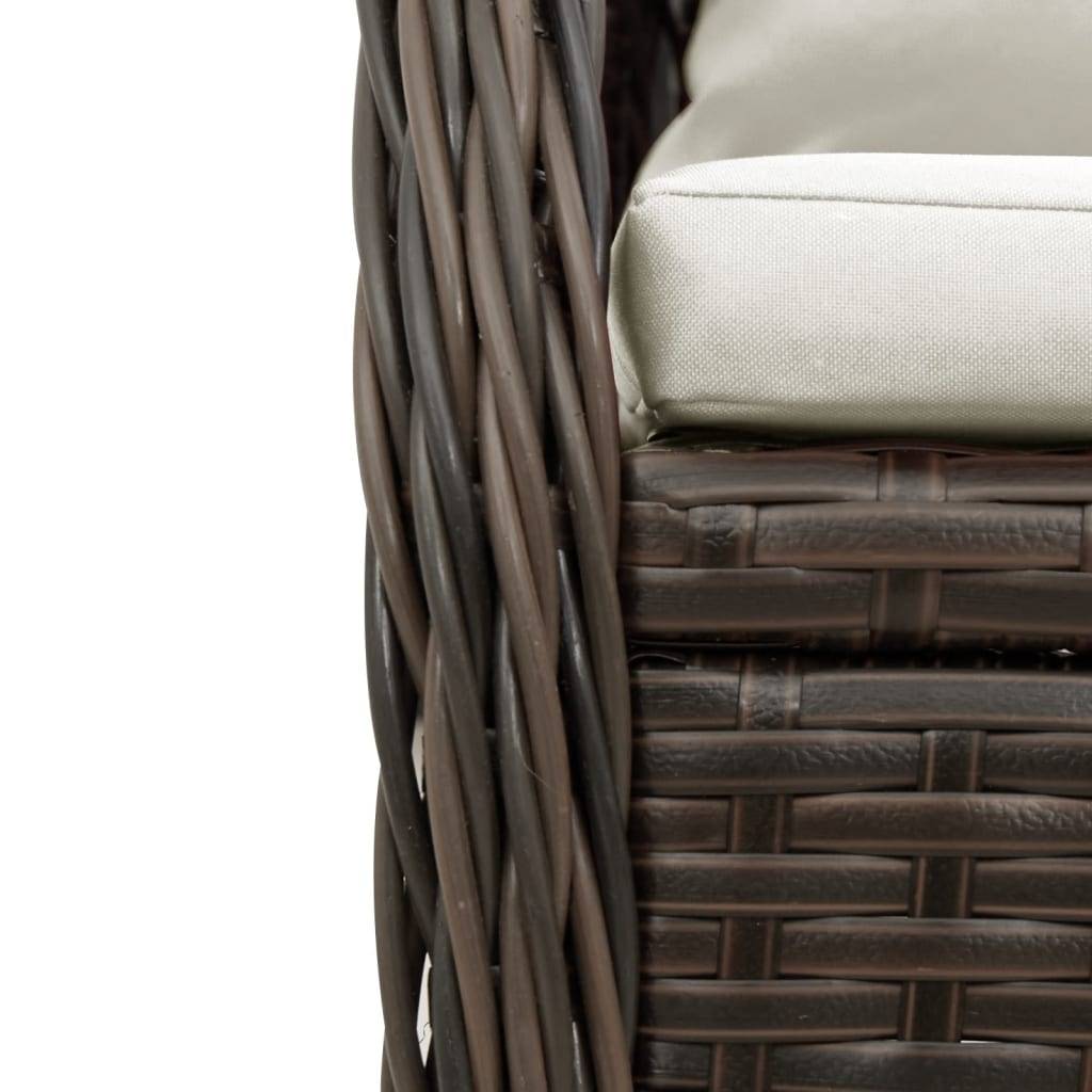 Salon de Jardin 4 Personnes Résine Tressée Marron, 4 Fauteuils Inclinables Confort – ComfortXL Outdoor Living - Image 6