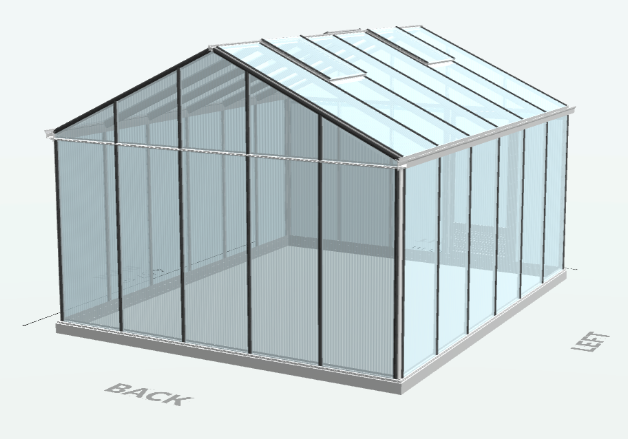 25m² -  Serre en polycarbonate 8 mm alvéolés  - Euro Plus - Alu - 25m² - ALUMINIUM - L'atelier Des Serres - Imagen 7