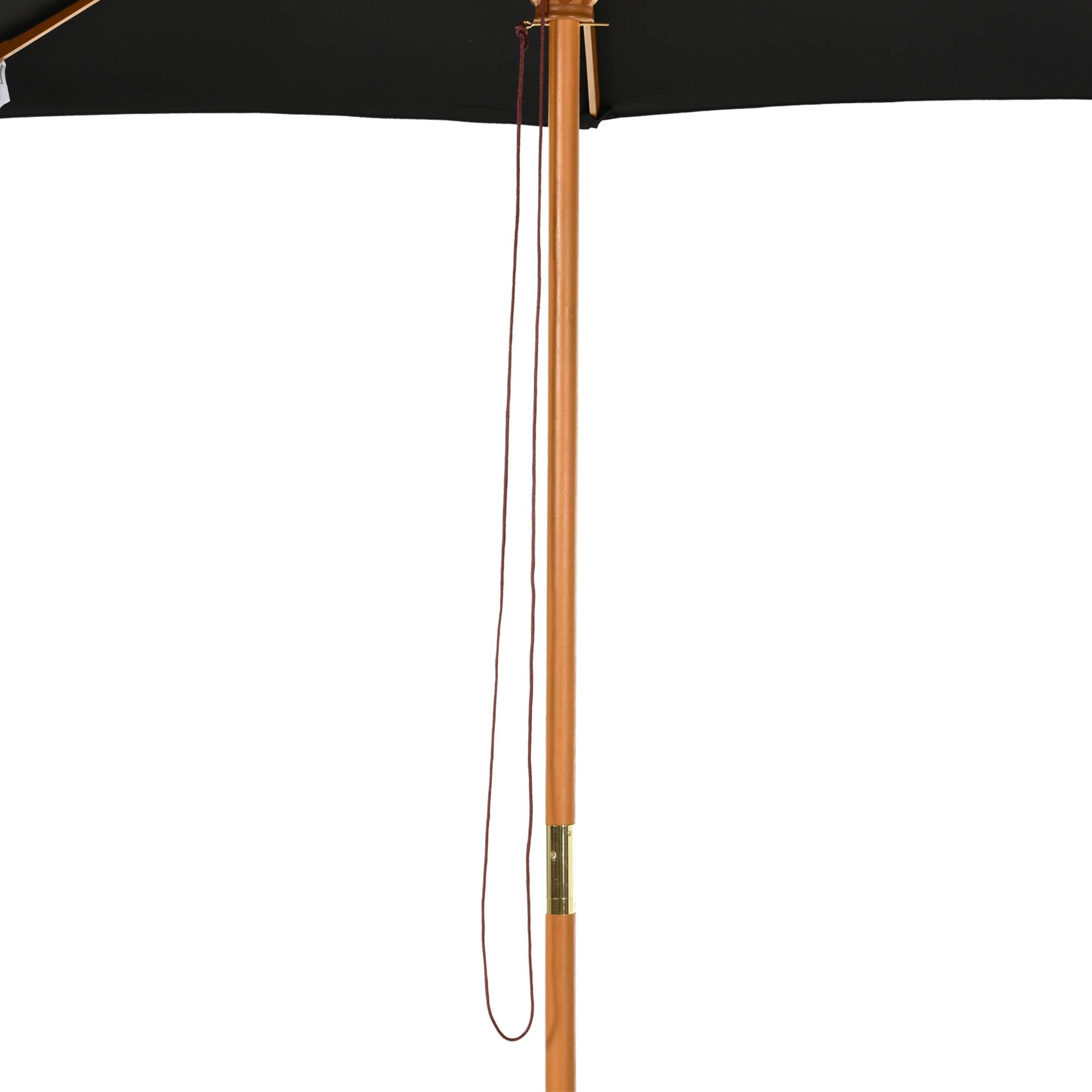 Parasol droit bois bambou jardin terrasse protection solaire anti-UV 300x250cm noir - ComfortXL Outdoor Living - Image 8