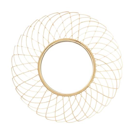 Miroir Rond Déco Rosace en Bambou Ø90cm - RINGA - Image 1