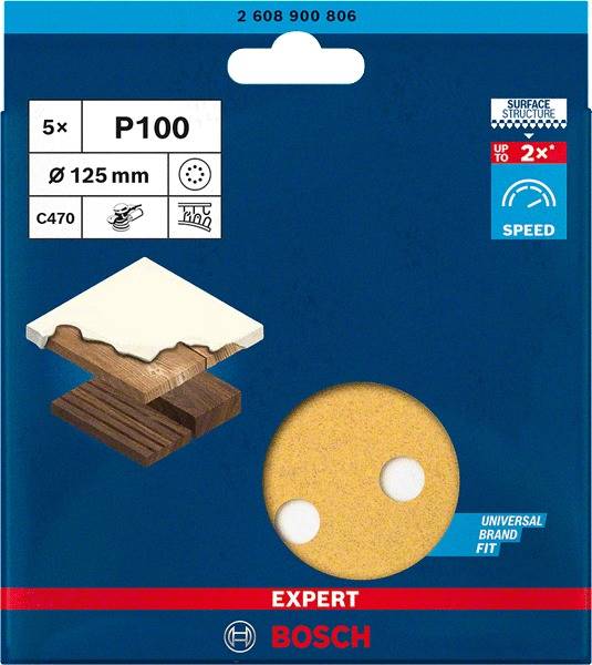 Bosch - Disque abrasif Expert C470 G100 8 trous - BOSCH - 2608900806 - Imagen 3