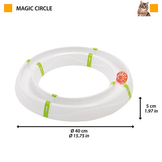 Ferplast - Jouet pour Chats MAGIC CIRCLE, Circuit Modulable, Boule Colorée Incluse - Image 2