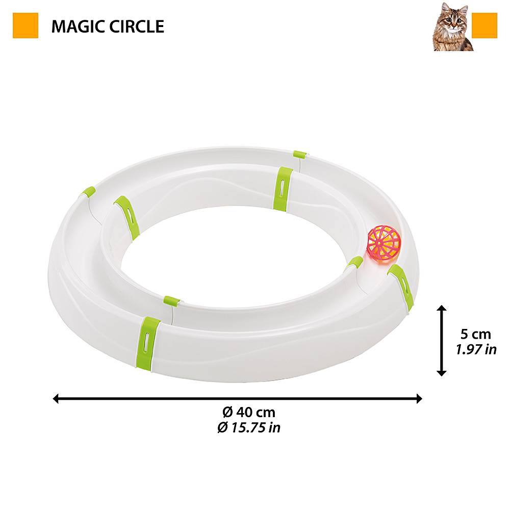 Ferplast - Jouet pour Chats MAGIC CIRCLE, Circuit Modulable, Boule Colorée Incluse - Image 2