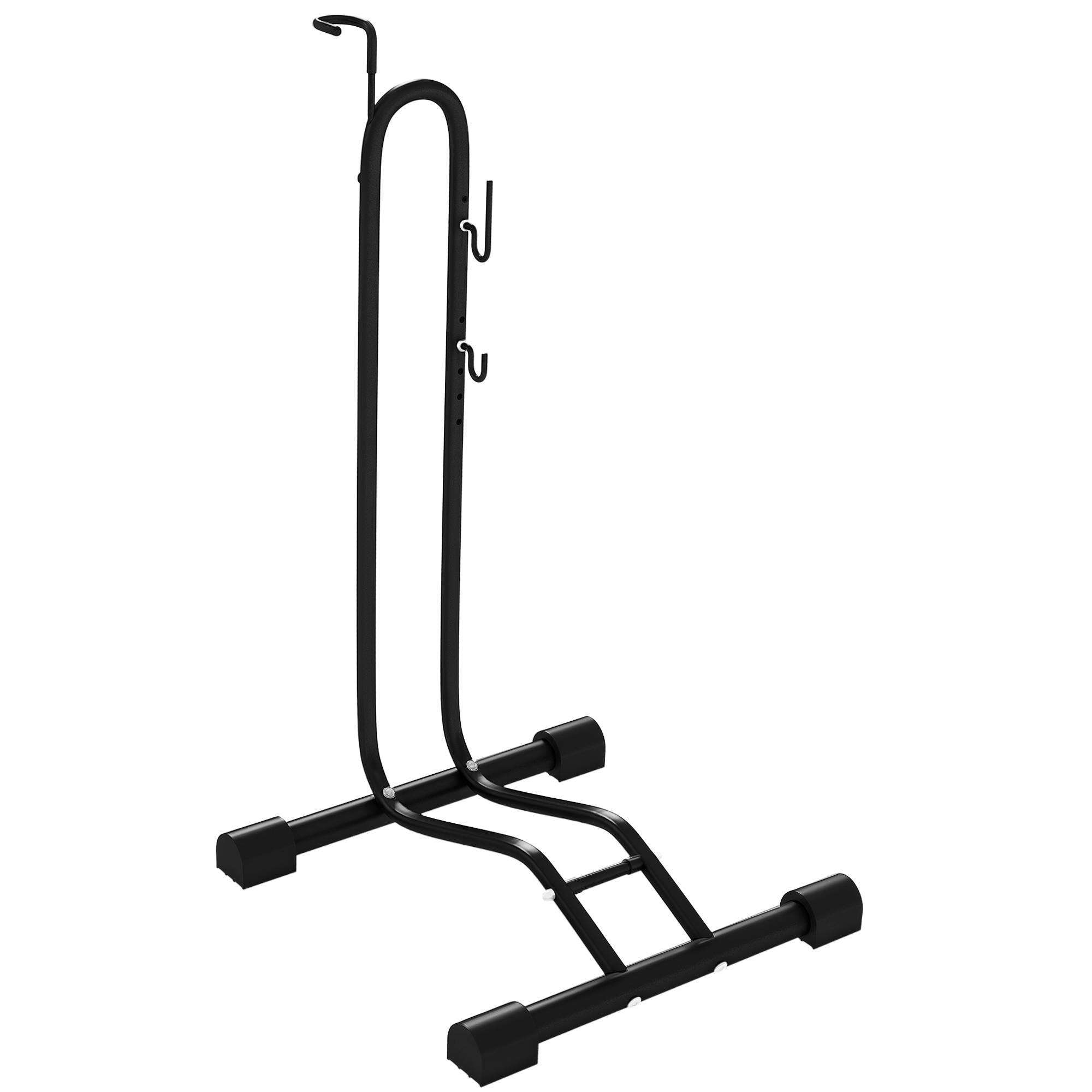 Support de vélo vertical/horizontal pour vélos 24-29 pouces (700c), 41 x 41 x 76-121 cm, acier, noir - Image 1