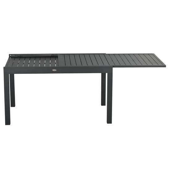 Salon de jardin aluminium pour terrasse table extensible et 8 chaises empilables 270cm gris - ComfortXL Outdoor Living - Image 10
