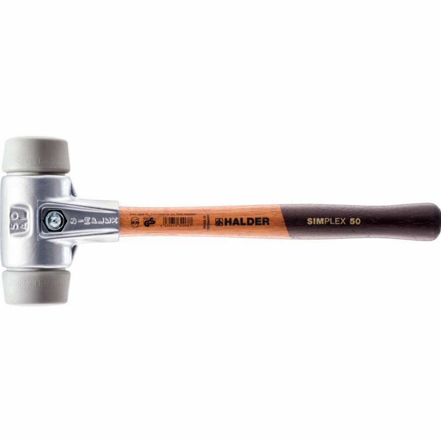 Maillet HALDER SIMPLEX TPE moyen avec boîtier en aluminium et manche en bois - D=30 mm - 3103.030