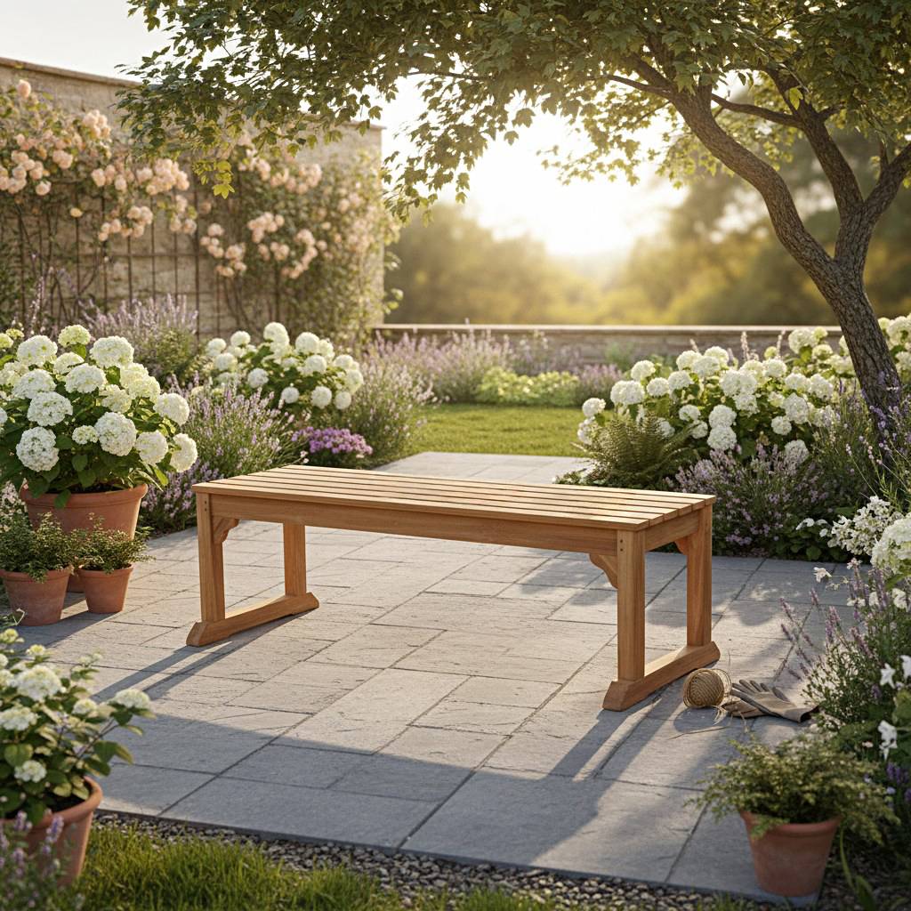 Banc en teck massif Wimbledon 140 cm (sans dossier) - TECK'Attitude - Image 6