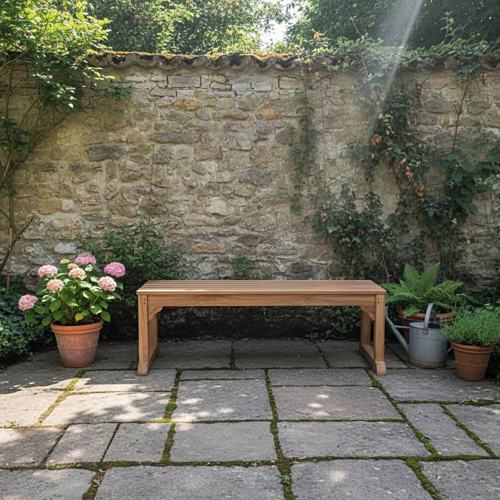 Banc en teck massif Wimbledon 140 cm (sans dossier) - TECK'Attitude - Image 7