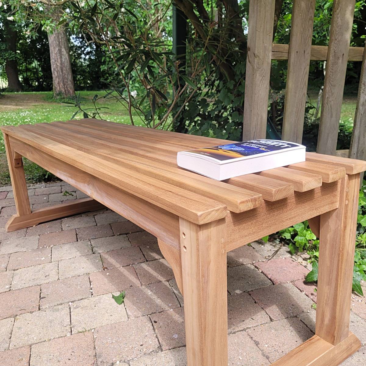 Banc en teck massif Wimbledon 140 cm (sans dossier) - TECK'Attitude - Image 3