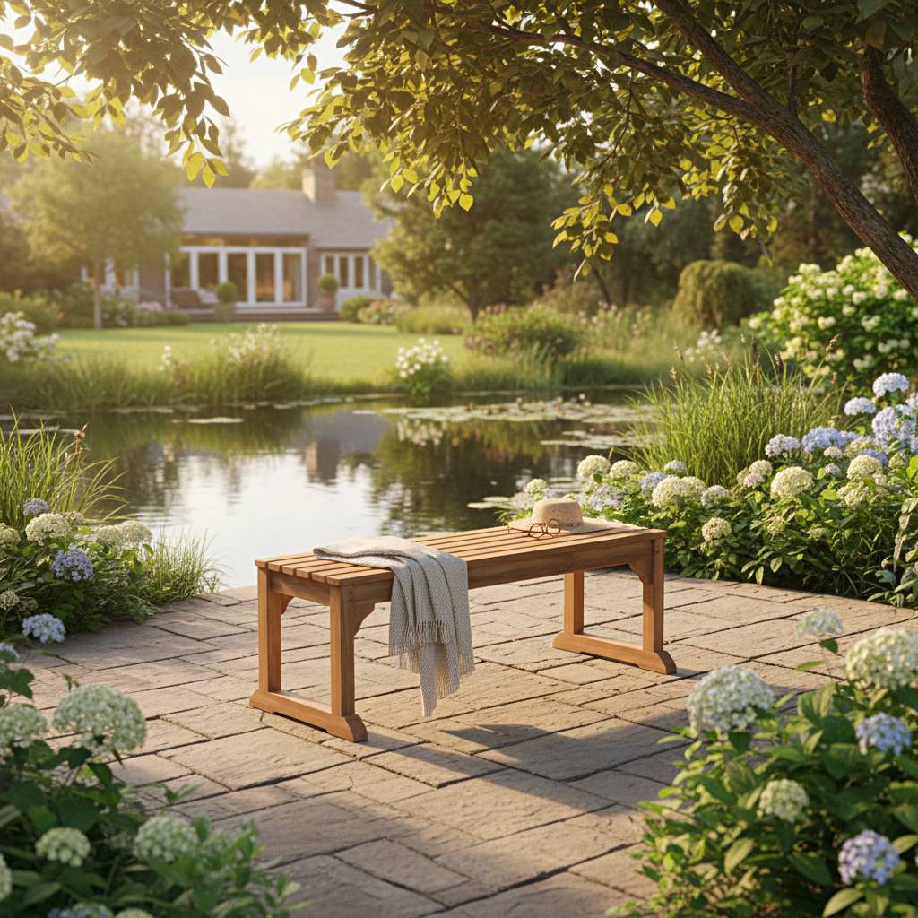 Banc en teck massif Wimbledon 140 cm (sans dossier) - TECK'Attitude - Image 4