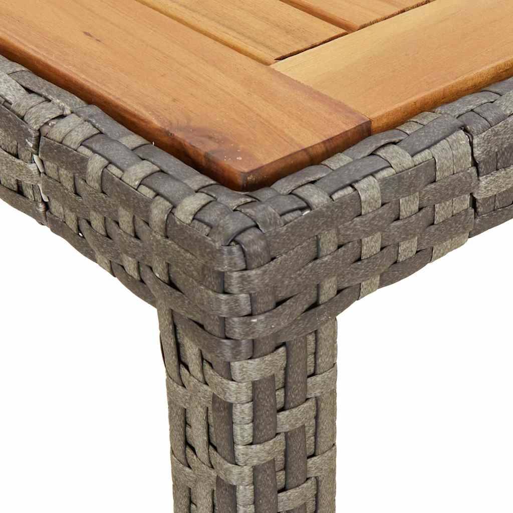 ComfortXL - Table de Jardin Design Grise 190x90cm en Poly Rotin avec Plateau en Bois d'Acacia Massif – ComfortXL Outdoor Living - Image 6